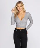 Long Sleeve Ribbed Crop Top