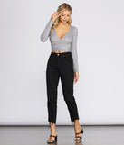 Long Sleeve Ribbed Crop Top