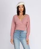 With fun and flirty details, La Femme Knit Wrap Sweater shows off your unique style for a trendy outfit for the summer season!