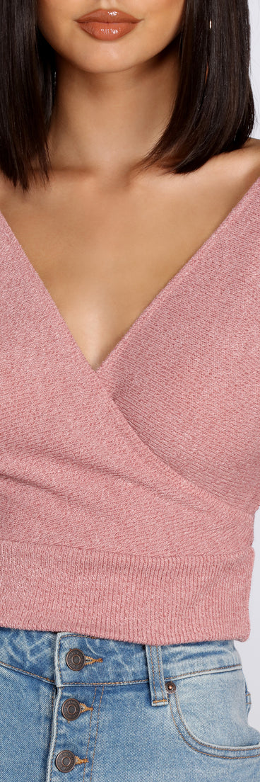 With fun and flirty details, La Femme Knit Wrap Sweater shows off your unique style for a trendy outfit for the summer season!