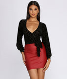 With fun and flirty details, Low Key Leopard Mesh Wrap Top shows off your unique style for a trendy outfit for the summer season!