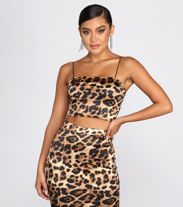 Leopard print satin top cheap