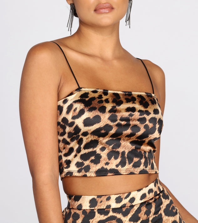 Leopard print store satin top