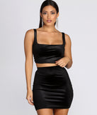 You’ll look stunning in the Velvet Stunner Crop Top when paired with its matching separate to create a glam clothing set perfect for a New Year’s Eve Party Outfit or Holiday Outfit for any event!