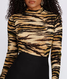 Tiger Heat Mesh Bodysuit for 2022 festival outfits, festival dress, outfits for raves, concert outfits, and/or club outfits