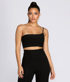 Shimmer One Shoulder Crop Top
