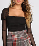 With fun and flirty details, Ruched Mesh Bodysuit shows off your unique style for a trendy outfit for the summer season!