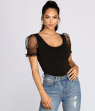 Pretty In Puff Sleeves Top