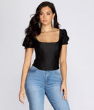 Play On Puff Sleeve Corset Top