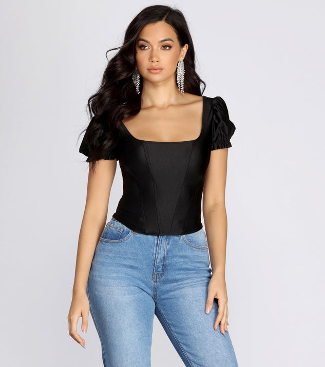 Play On Puff Sleeve Corset Top