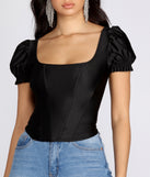 Play On Puff Sleeve Corset Top