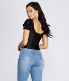 Play On Puff Sleeve Corset Top