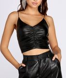 Ready To Ruch Faux Leather Top for 2022 festival outfits, festival dress, outfits for raves, concert outfits, and/or club outfits