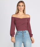 Ribbed Knit Off The Shoulder Top