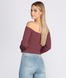 Ribbed Knit Off The Shoulder Top