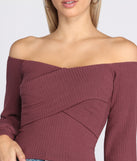 Ribbed Knit Off The Shoulder Top