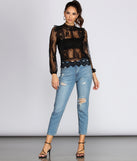 Crochet Cutie Long Sleeve Top for 2022 festival outfits, festival dress, outfits for raves, concert outfits, and/or club outfits