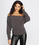 What The Fuzz Off Shoulder Top