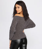 What The Fuzz Off Shoulder Top