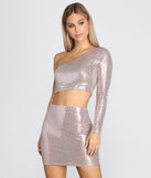 You’ll look stunning in the Style It With Sequins Crop Top when paired with its matching separate to create a glam clothing set perfect for a New Year’s Eve Party Outfit or Holiday Outfit for any event!