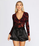 Burnout Flocked Velvet Bodysuit
