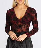 Burnout Flocked Velvet Bodysuit