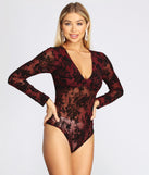 Burnout Flocked Velvet Bodysuit