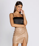 Strappy Stretch Satin Bodysuit