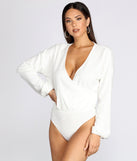 With fun and flirty details, Loving Knit Wrap Front Bodysuit shows off your unique style for a trendy outfit for the summer season!