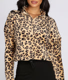 Leopard Print Zip Up Pullover for 2022 festival outfits, festival dress, outfits for raves, concert outfits, and/or club outfits