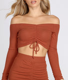 Center Of Attention Off-Shoulder Crop Top