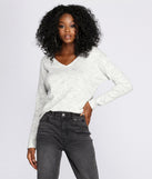 With fun and flirty details, Brushed Knit V-Neck Top shows off your unique style for a trendy outfit for the summer season!