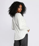 With fun and flirty details, Brushed Knit V-Neck Top shows off your unique style for a trendy outfit for the summer season!
