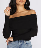 Ribbed Knit Off The Shoulder Top