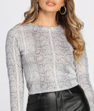 Show-Off In Snake Print Top for 2022 festival outfits, festival dress, outfits for raves, concert outfits, and/or club outfits