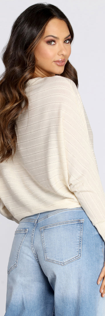Ribbed Knit Dolman Sleeve Top