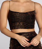 Hiss And Tell Crop Top is a trendy pick to create 2023 festival outfits, festival dresses, outfits for concerts or raves, and complete your best party outfits!