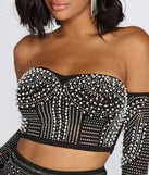 Beautifully Beaded Rhinestone And Pearl Crop Top is a trendy pick to create 2023 festival outfits, festival dresses, outfits for concerts or raves, and complete your best party outfits!