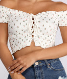 With fun and flirty details, Flower Girl Lace Up Crop Top - 060012211999 shows off your unique style for a trendy outfit for the summer season!