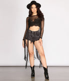 Forever Fringe Mesh Crop Top is a trendy pick to create 2023 festival outfits, festival dresses, outfits for concerts or raves, and complete your best party outfits!