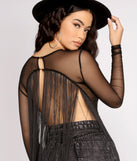 Forever Fringe Mesh Crop Top is a trendy pick to create 2023 festival outfits, festival dresses, outfits for concerts or raves, and complete your best party outfits!