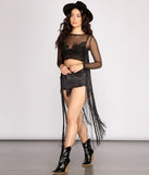 With fun and flirty details, Forever Fringe Mesh Crop Top shows off your unique style for a trendy outfit for the summer season!