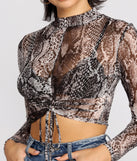 Major Vixen Snake Print Crop Top is a trendy pick to create 2023 festival outfits, festival dresses, outfits for concerts or raves, and complete your best party outfits!