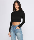 With fun and flirty details, Get With It Crop Top shows off your unique style for a trendy outfit for the summer season!