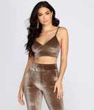 You’ll look stunning in the Lady Luxe Bralette when paired with its matching separate to create a glam clothing set perfect for parties, date nights, concert outfits, back-to-school attire, or for any summer event!