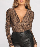 Snake You Out Brushed Knit Bodysuit for 2022 festival outfits, festival dress, outfits for raves, concert outfits, and/or club outfits
