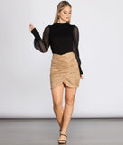 With fun and flirty details, Sheer Balloon Sleeve Mock Neck Top shows off your unique style for a trendy outfit for the summer season!