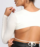 With fun and flirty details, Open Back Ruched Crop Top shows off your unique style for a trendy outfit for the summer season!