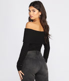 Off The Shoulder Fitted Knit Bodysuit