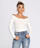 The trendy Off The Shoulder Brushed Knit Crop Top is the perfect pick to create a holiday outfit, new years attire, cocktail outfit, or party look for any seasonal event!